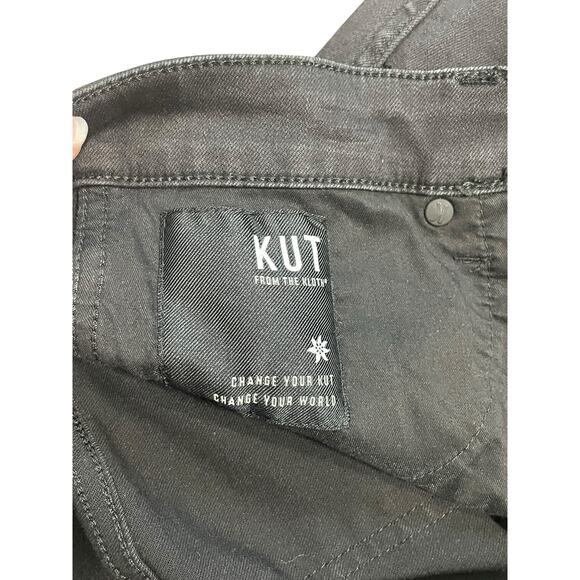 Kut from the Kloth Connie Fab Ab Ankle Skinny Jeans Women's 10 Raw Hem Black - Picture 5 of 9